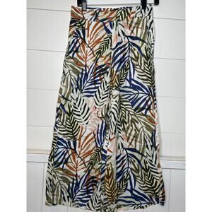 Tahari 100% Linen Tropical Wide Leg Pants w/Pockets, Elastic Waistband Small NWT